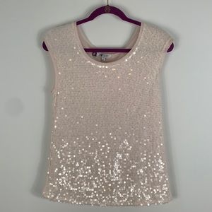 Jennifer Lopez Sequin Tank Top in Light Pink